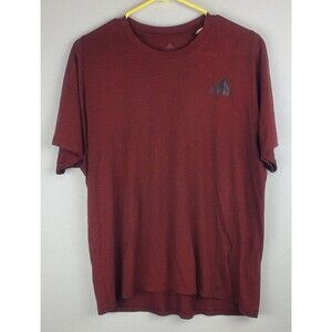 Adidas Freelift Men's Medium Climalite Red Heathered Black Logo T-Shirt Tee